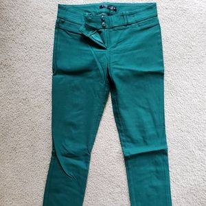 DARK GREEN SKINNY DRESS PANTS TROUSERS MEDIUM